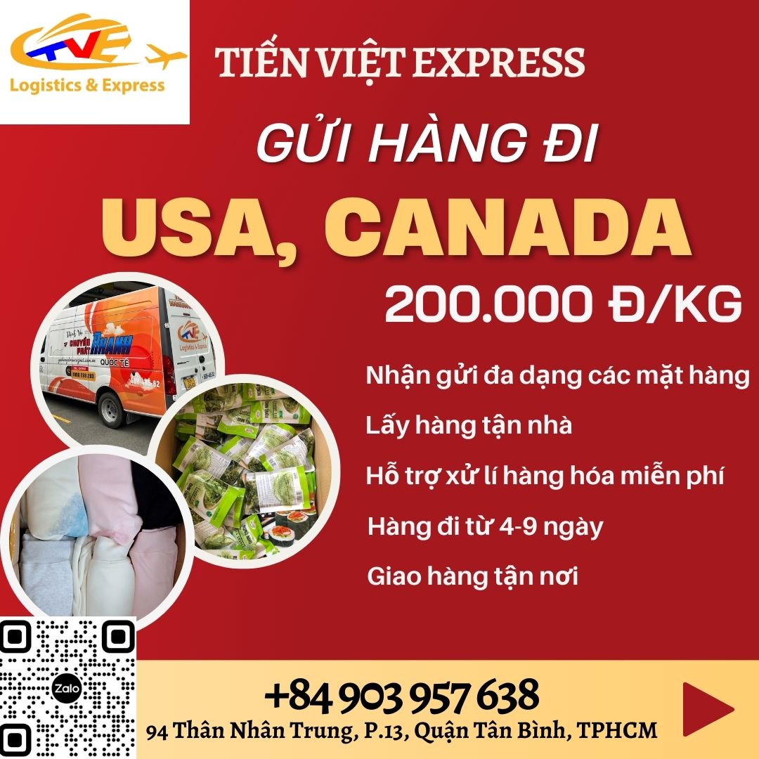 Gửi hàng đi USA, CANADA - Tiến Việt Express